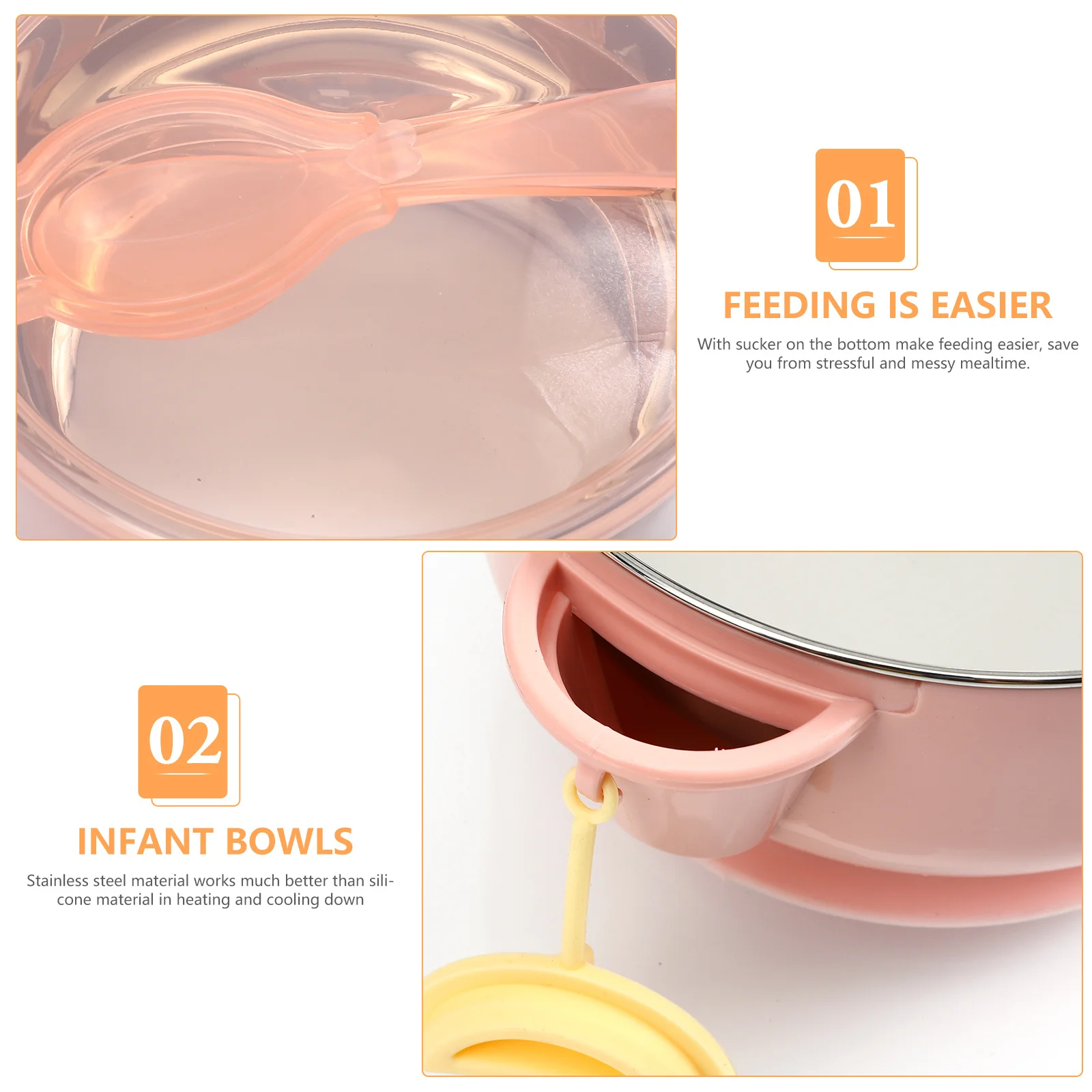 1 комплект присосок для младенцев, миска для кормления детей из нержавеющей стали с прочной присоской, идеально подходит для отлучения от груди малыша
1 комплект присосок для младенцев, миска для кормления детей из нержавеющей стали с прочной присоской, идеально подходит для отлучения от груди малыша