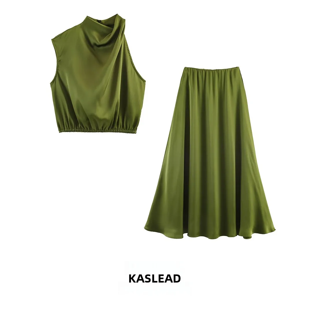 Fashionable Asymmetrical Short Sleeve Top And Skirt Two-Piece Set for Women Summer Collection Stylish Casual Wear
Fashionable Asymmetrical Short Sleeve Top And Skirt Two-Piece Set for Women Summer Collection Stylish Casual Wear