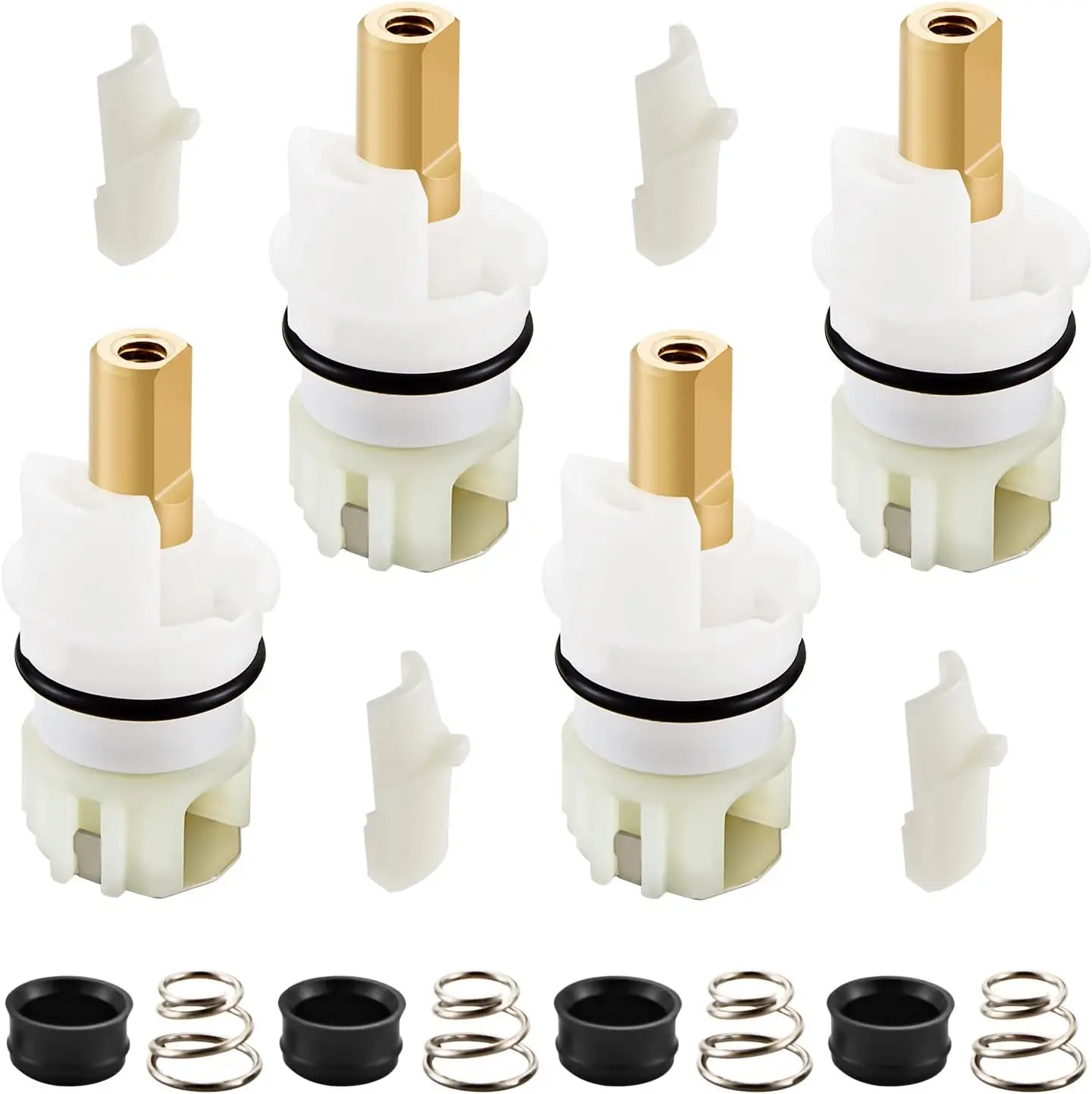 4-Pack Faucet Stem Replacement for Delta Two Handle Faucet Repair Kit with Cartridge, Seat & Spring
4-Pack Faucet Stem Replacement for Delta Two Handle Faucet Repair Kit with Cartridge, Seat & Spring