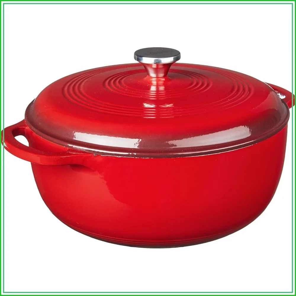 7.5 Qt Enamel Cast Iron Dutch Oven - Oven Safe to 500°F - Even Heating, Moisture-Locking Lid - Non-Toxic, PFAS-Free - Red
7.5 Qt Enamel Cast Iron Dutch Oven - Oven Safe to 500°F - Even Heating, Moisture-Locking Lid - Non-Toxic, PFAS-Free - Red