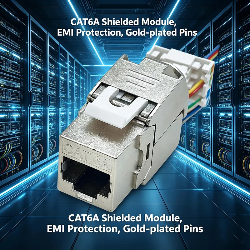 CAT6/CAT6A/CAT7 Shielded Keystone Module 180° Toolless RJ45 Network Jack Zinc Alloy 10Gbps for Ethernet Wall Plate Installation
CAT6/CAT6A/CAT7 Shielded Keystone Module 180° Toolless RJ45 Network Jack Zinc Alloy 10Gbps for Ethernet Wall Plate Installation
