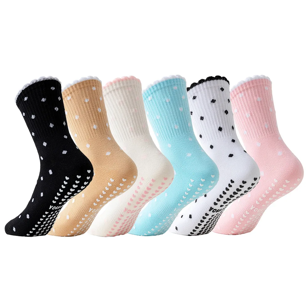 Yoga Socks Women Polka Dot Cotton Heart Silicone Non-slip Pilates Grip Crew Socks
Yoga Socks Women Polka Dot Cotton Heart Silicone Non-slip Pilates Grip Crew Socks