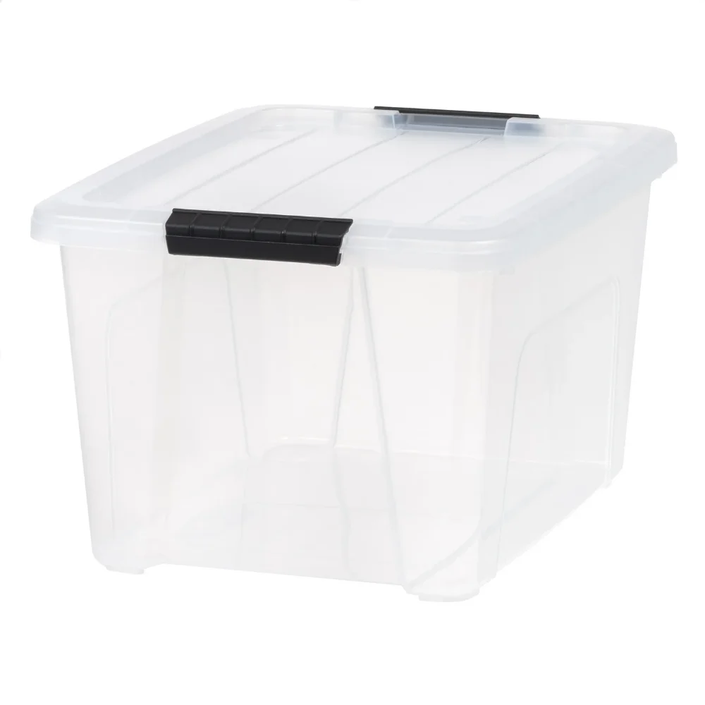 32 Qt Stackable Plastic Storage Bin with Lid Clear Tote Containers for Home Office Organizing
32 Qt Stackable Plastic Storage Bin with Lid Clear Tote Containers for Home Office Organizing