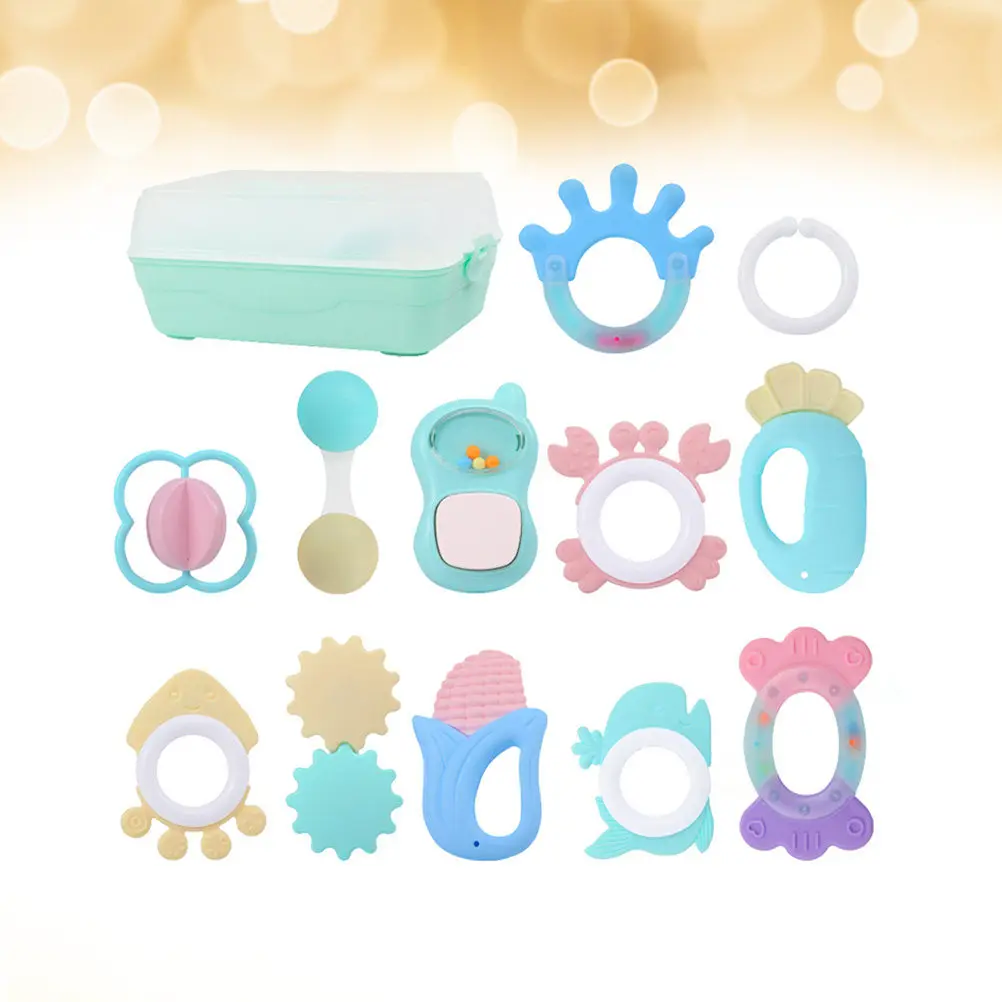 12Pcs Baby Teether Handbells Assorted Shapes for Newborn Infants Toddlers Gum Massage Molar Chewing Rattle Soother for Growth
12Pcs Baby Teether Handbells Assorted Shapes for Newborn Infants Toddlers Gum Massage Molar Chewing Rattle Soother for Growth