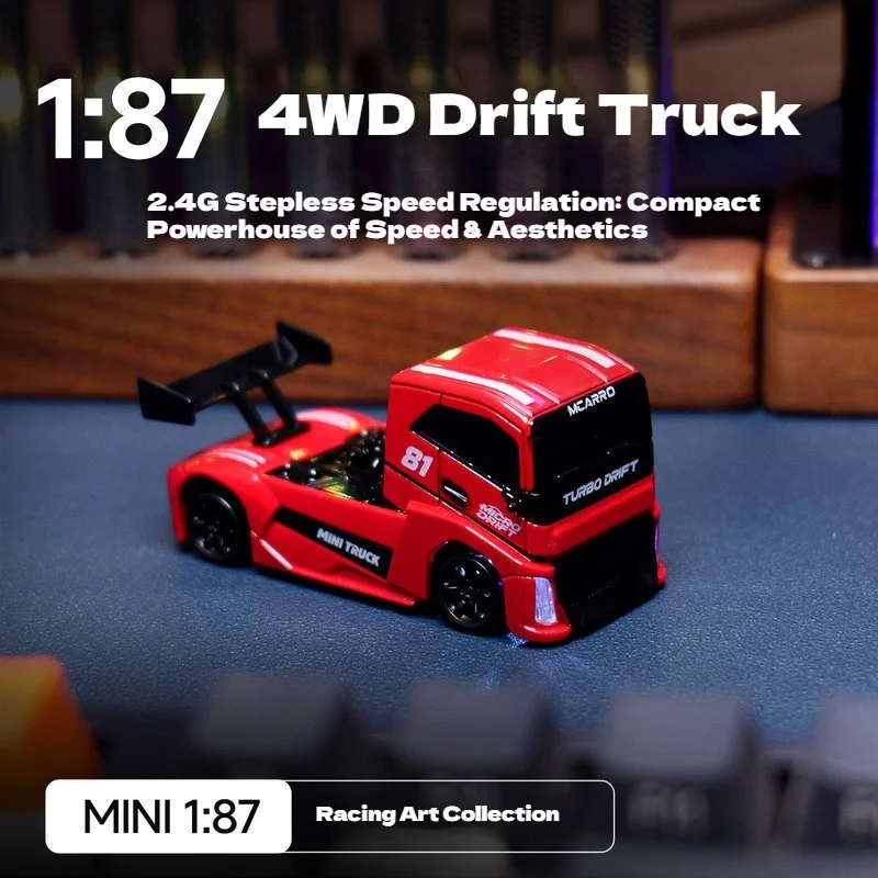 MC081 Mini Remote Control Drift Truck 1:87 Scale 4WD Electric Micro Drift Toy Car Desktop Level Racing Artwork For Boys
MC081 Mini Remote Control Drift Truck 1:87 Scale 4WD Electric Micro Drift Toy Car Desktop Level Racing Artwork For Boys