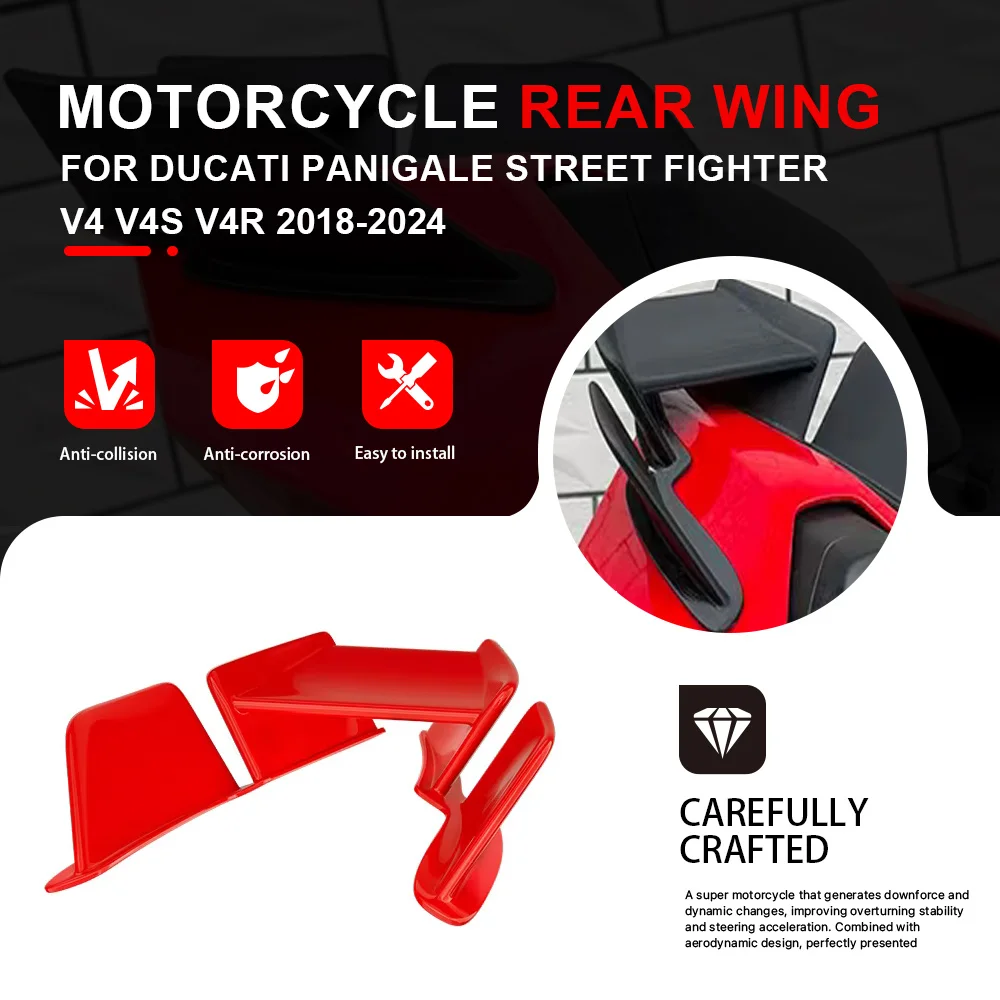 Motorcycle Aerodynamic Rear Wing Spoiler For DUCATI PANIGALE Street Fighter V4 V4S V4R 2018-2024 Rear Fairing Side Winglet
Motorcycle Aerodynamic Rear Wing Spoiler For DUCATI PANIGALE Street Fighter V4 V4S V4R 2018-2024 Rear Fairing Side Winglet
