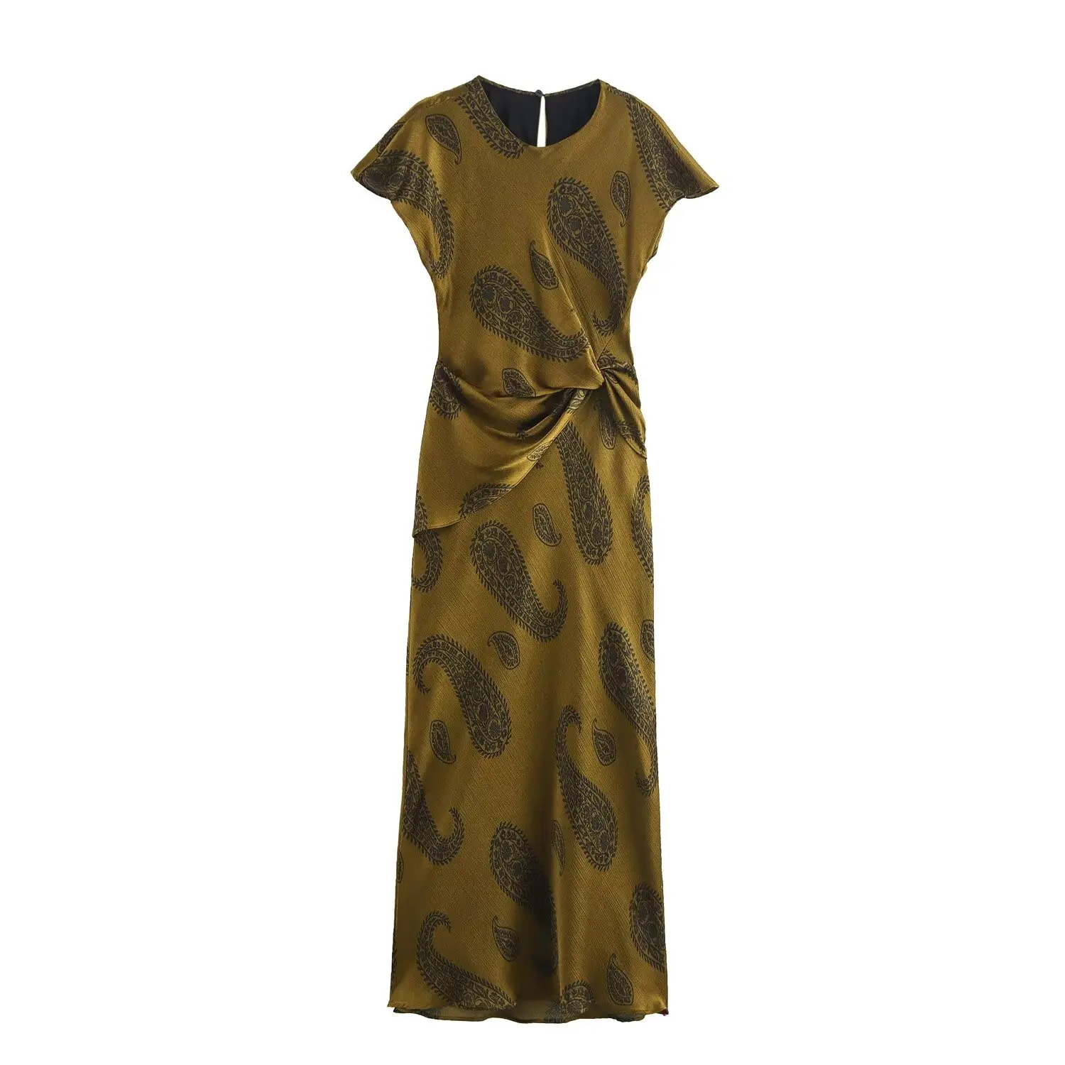 TRAFZA Summer Woman Buttons Folds Decorate Casual Slim Party Dress Fashion Women O-Neck Sleeveless Vintage Printed Midi Dress
TRAFZA Summer Woman Buttons Folds Decorate Casual Slim Party Dress Fashion Women O-Neck Sleeveless Vintage Printed Midi Dress