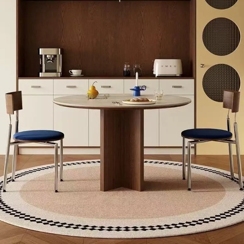 Medieval solid wood travertine rock slab dining table Nordic solid wood round table designer minimalist
Medieval solid wood travertine rock slab dining table Nordic solid wood round table designer minimalist