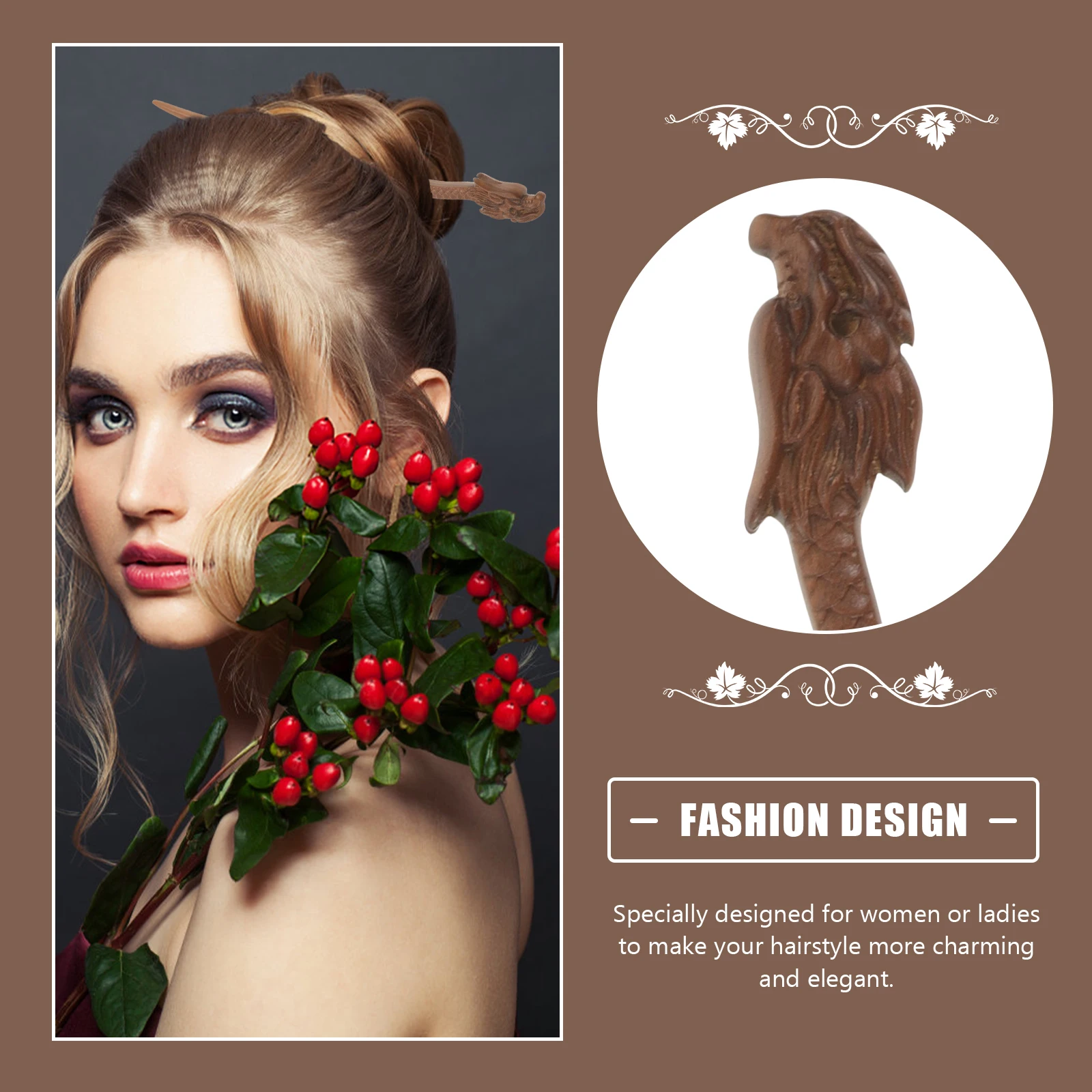 Wooden Hair Chopstick Vintage Style Sturdy Fade Resistant Hair Bun Stick for Women Formal Party Wedding Accessory
Wooden Hair Chopstick Vintage Style Sturdy Fade Resistant Hair Bun Stick for Women Formal Party Wedding Accessory