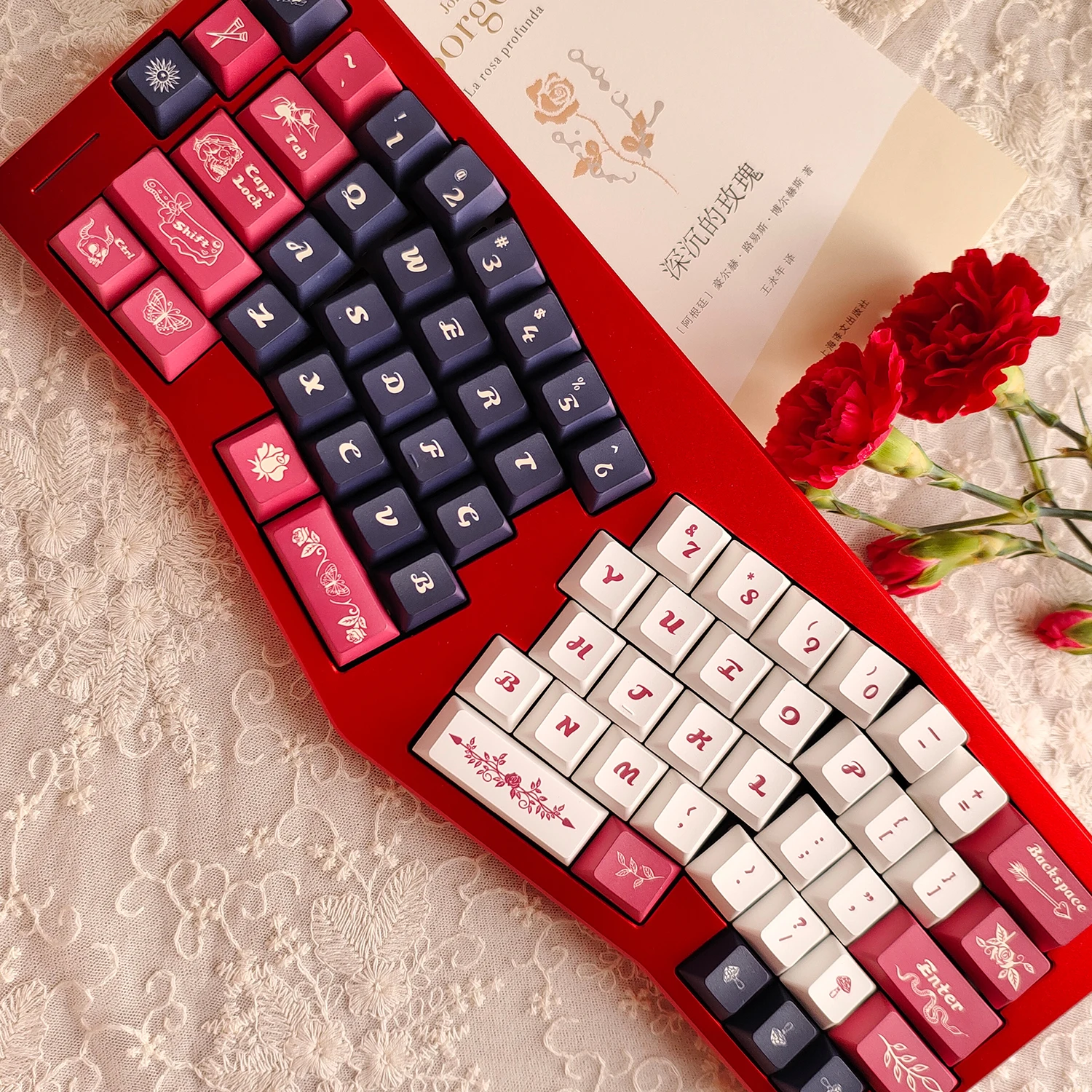 130 Keys Dark Rose Keycap Cherry Profile Cool Keycap Alice Keycaps Double Shot Sidelit PBT Keycap for MX Mechanical Keyboard
130 Keys Dark Rose Keycap Cherry Profile Cool Keycap Alice Keycaps Double Shot Sidelit PBT Keycap for MX Mechanical Keyboard