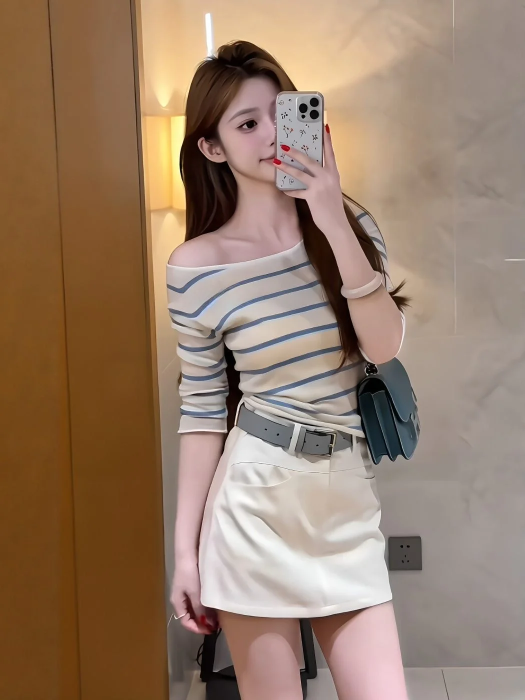 2026 Summer New Women's Fashion Set Slimming Stripe Half-Skirt Short-Sleeve Shoulder-Off Design Two-Piece Ensemble
2026 Summer New Women's Fashion Set Slimming Stripe Half-Skirt Short-Sleeve Shoulder-Off Design Two-Piece Ensemble