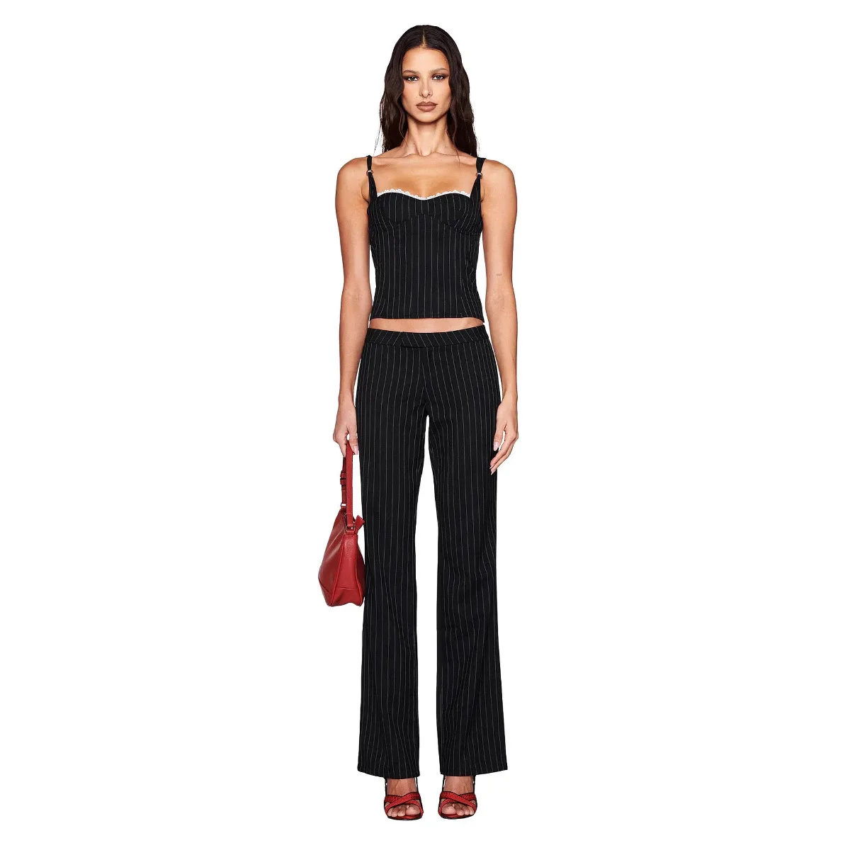 I.AM.GIA Spicy Girl Slim Fit Striped Lace Trim Bodysuit Skirt Pants Long Tight Set Casual Sportswear for Women
I.AM.GIA Spicy Girl Slim Fit Striped Lace Trim Bodysuit Skirt Pants Long Tight Set Casual Sportswear for Women