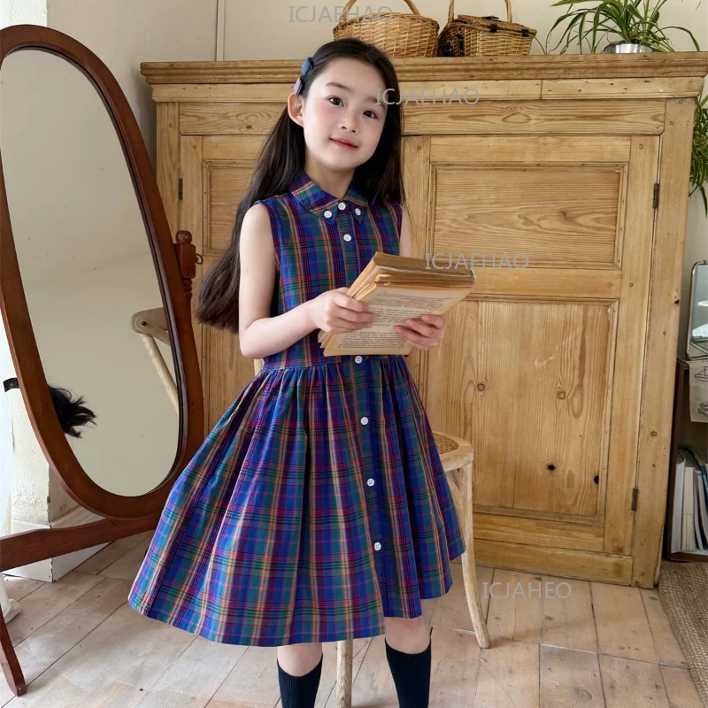 Hand Smocked Girl Dress Vintage Cotton Vest Smocked Embroidery Dress Kids Casual Outfit Preppy Plaid Collar Girls Sleeveless
Hand Smocked Girl Dress Vintage Cotton Vest Smocked Embroidery Dress Kids Casual Outfit Preppy Plaid Collar Girls Sleeveless