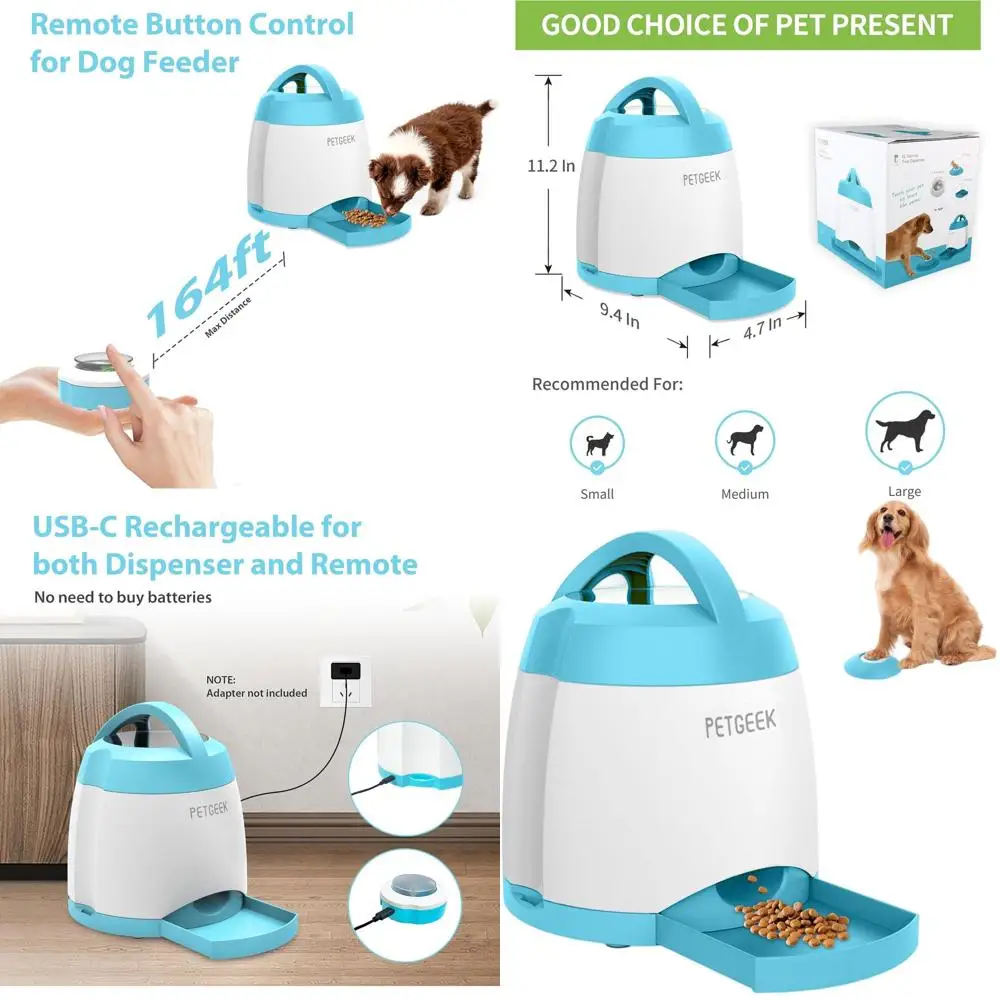 Rechargeable Remote Control Dog Feeder, Interactive Puzzle Toy, 400ml Outdoor-Friendly Dispenser
Rechargeable Remote Control Dog Feeder, Interactive Puzzle Toy, 400ml Outdoor-Friendly Dispenser