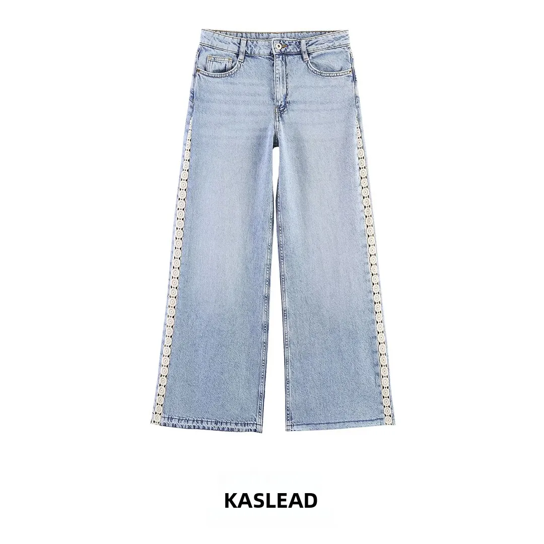 KASLEAD Fashionable High Waist Wide Leg Jeans Women's Clothing Hooked Splicing 4083042 Stylish Casual Pants for Ladies
KASLEAD Fashionable High Waist Wide Leg Jeans Women's Clothing Hooked Splicing 4083042 Stylish Casual Pants for Ladies