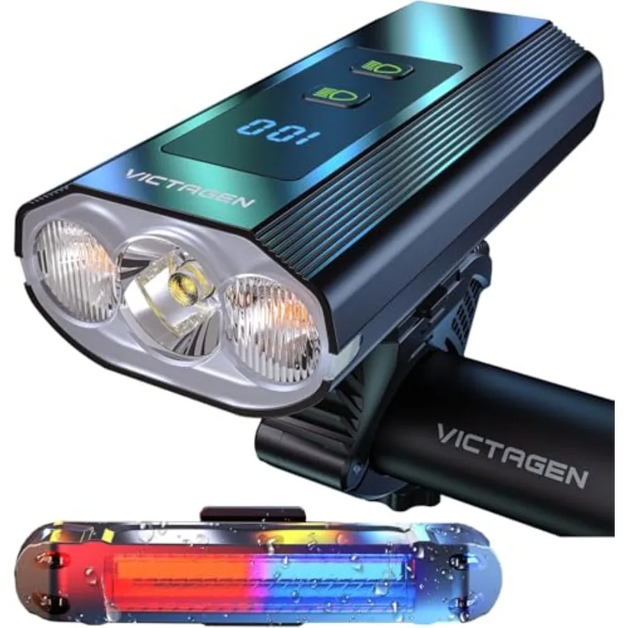 Super Bright Bike Lights 8000Lm for Night Riding, Super Bright 3 LED Lights for Bike/Bicycle Headlight with High Beam and Low B
Super Bright Bike Lights 8000Lm for Night Riding, Super Bright 3 LED Lights for Bike/Bicycle Headlight with High Beam and Low B