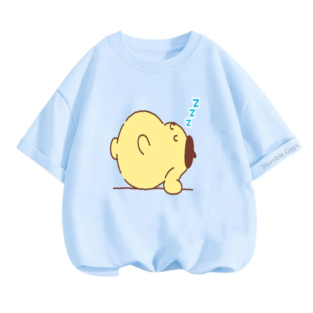 Детская летняя футболка для подростков с рисунком аниме Pom Pom Purin, свободный топ с короткими рукавами и милым рисунком, детский подарок
Детская летняя футболка для подростков с рисунком аниме Pom Pom Purin, свободный топ с короткими рукавами и милым рисунком, детский подарок