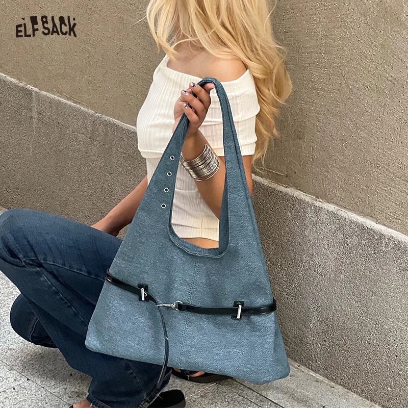 ELFSACK 2025, осенние новые поступления, винтажная сумка-тоут из искусственной кожи большой емкости, сумка на плечо с замком на ремне
ELFSACK 2025, осенние новые поступления, винтажная сумка-тоут из искусственной кожи большой емкости, сумка на плечо с замком на ремне