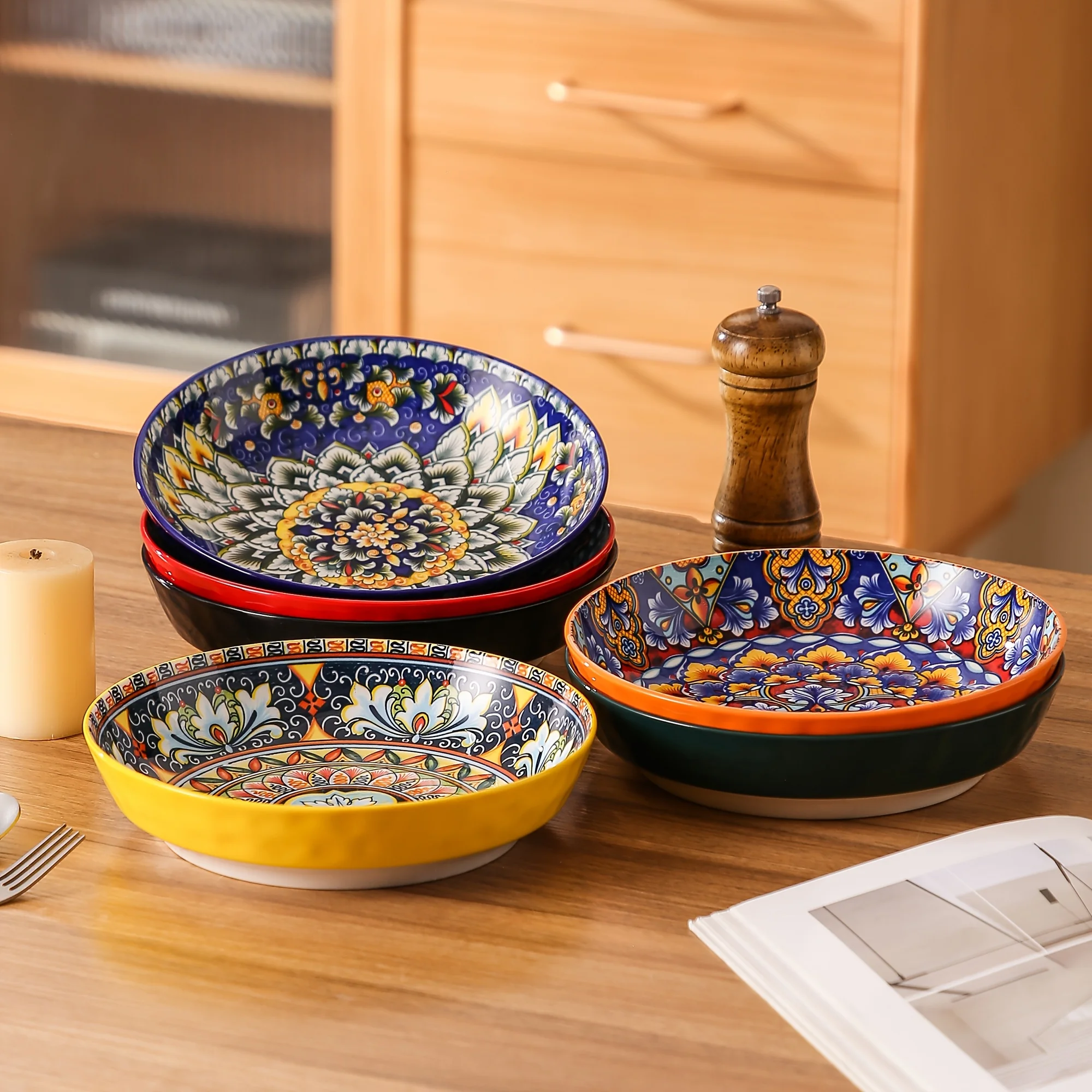 6pcs Cereal Bowls, Ceramic Soup Bowls, Dishwasher And Microwave Safe, Serving Bowls with Double-Sided Pattern for Cereal
6pcs Cereal Bowls, Ceramic Soup Bowls, Dishwasher And Microwave Safe, Serving Bowls with Double-Sided Pattern for Cereal