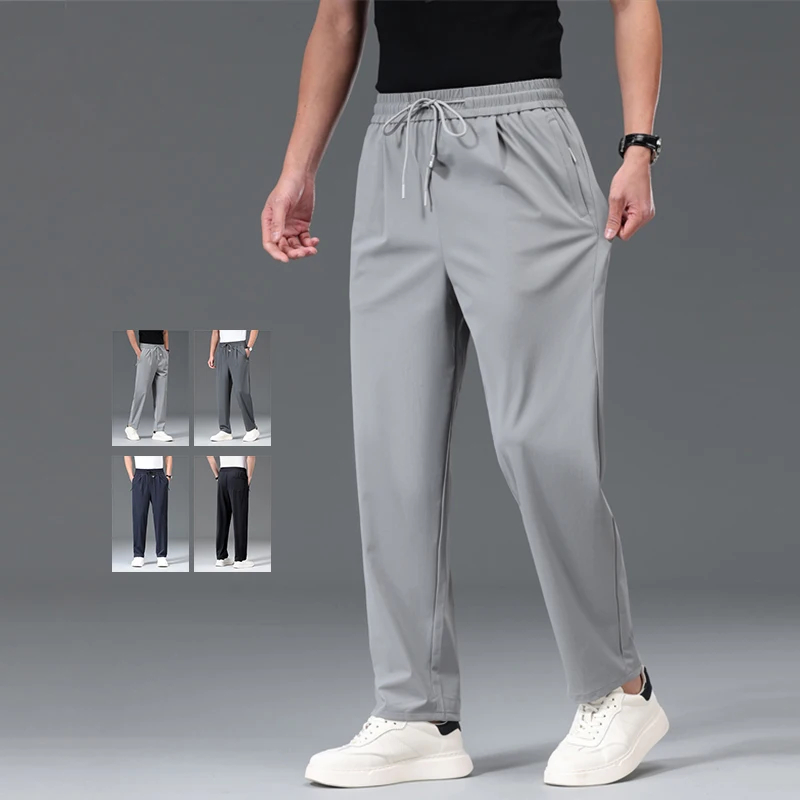 Thin Casual Pants Men Summer Casual Loose Drawstring Sweatpants Breathable Fashion Business Straight Trousers Male
Thin Casual Pants Men Summer Casual Loose Drawstring Sweatpants Breathable Fashion Business Straight Trousers Male