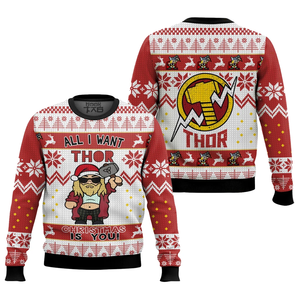 All I Want Thor Christmas Is You Ugly Christmas Sweater Забавный пуловер для праздничной вечеринки Свитер больших размеров для мужчин Рождественский подарок 2026 
All I Want Thor Christmas Is You Ugly Christmas Sweater Забавный пуловер для праздничной вечеринки Свитер больших размеров для мужчин Рождественский подарок 2026