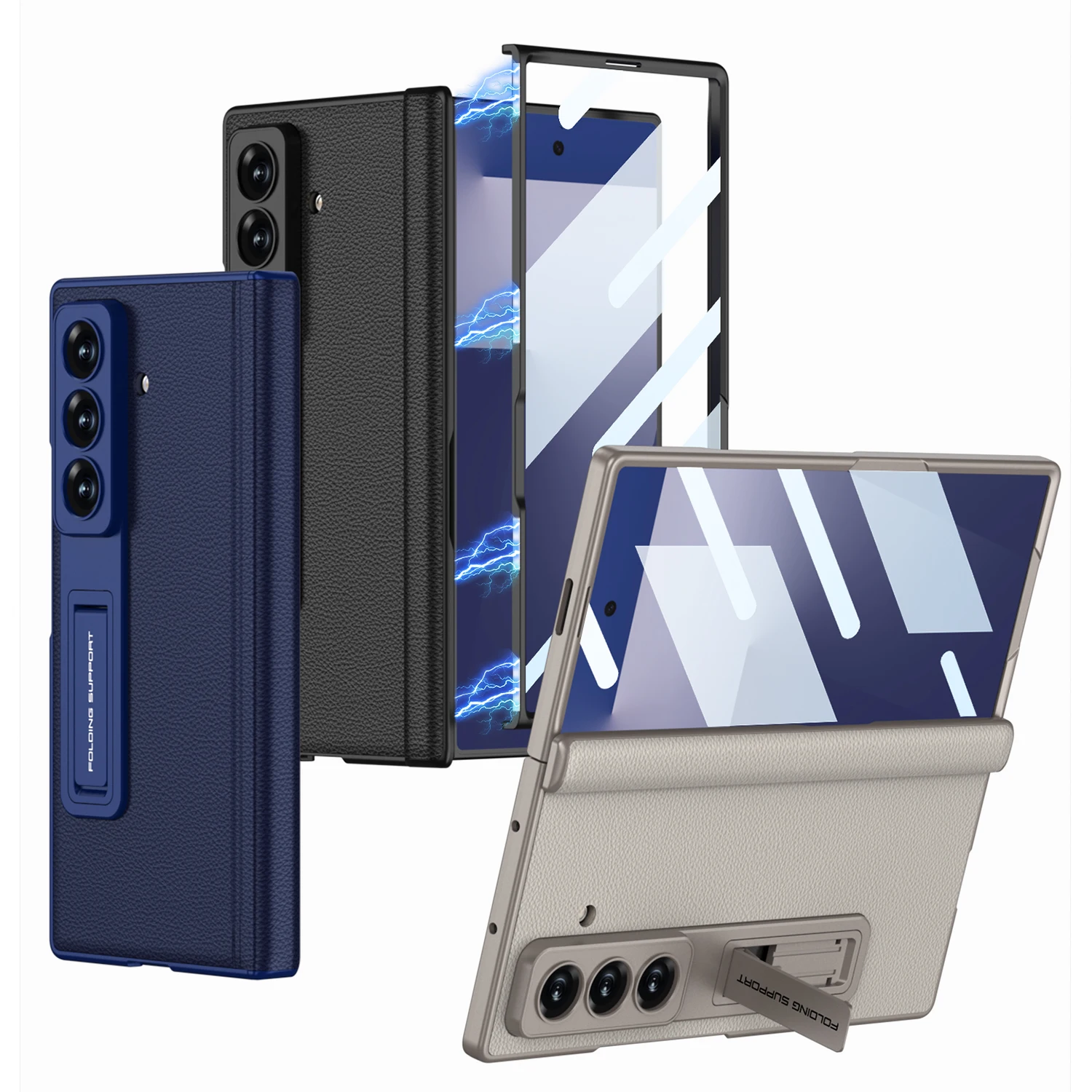 For Samsung Galaxy Z Fold 7 6 5 Fold7 Luxury Leather Hinge Bracket Phone Case With Screen Glass Protective Film Shockproof Cover
For Samsung Galaxy Z Fold 7 6 5 Fold7 Luxury Leather Hinge Bracket Phone Case With Screen Glass Protective Film Shockproof Cover