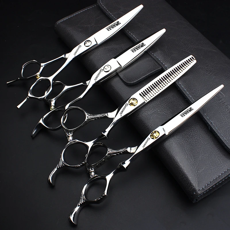 Hairdressing shop stylist's exclusive hair clippers, 6-inch flat cut, scratch free tooth clippers, thin cut hair styling set.
Hairdressing shop stylist's exclusive hair clippers, 6-inch flat cut, scratch free tooth clippers, thin cut hair styling set.
