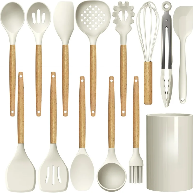 Premium Wood & Silicone Utensil Set: Heat Resistant Up to 446°F for Non-Stick Cookware - The Ultimate Kitchen Spatula Collection
Premium Wood & Silicone Utensil Set: Heat Resistant Up to 446°F for Non-Stick Cookware - The Ultimate Kitchen Spatula Collection