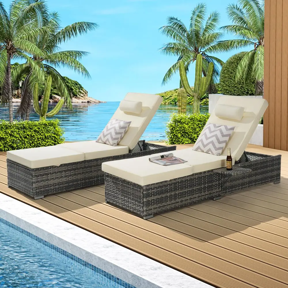 Chaise Lounge Chair Set of 2 Wicker Pool Lounge Chairs Tanning Lounges for Outside Lawn Sunbathing Chairs with Adjustable Backr
Chaise Lounge Chair Set of 2 Wicker Pool Lounge Chairs Tanning Lounges for Outside Lawn Sunbathing Chairs with Adjustable Backr