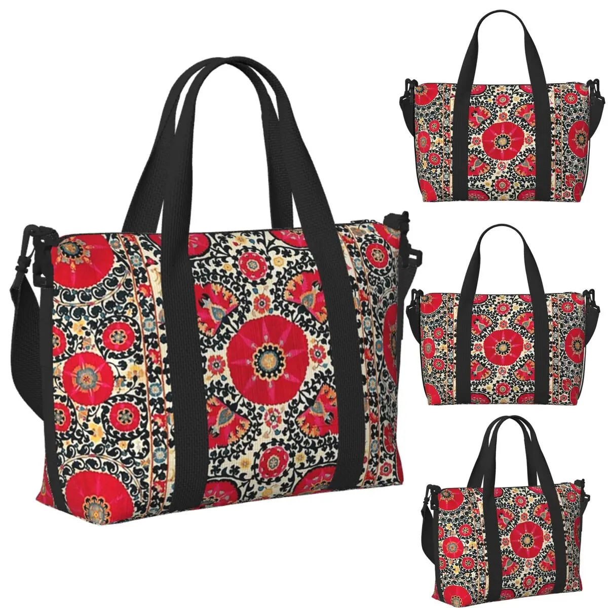 Custom Shakhrisyabz Suzani Uzbek Embroidery Print Beach Travel Bag Tote Bags for Gym Yoga Women Shopping Duffle Shoulder Bag
Custom Shakhrisyabz Suzani Uzbek Embroidery Print Beach Travel Bag Tote Bags for Gym Yoga Women Shopping Duffle Shoulder Bag