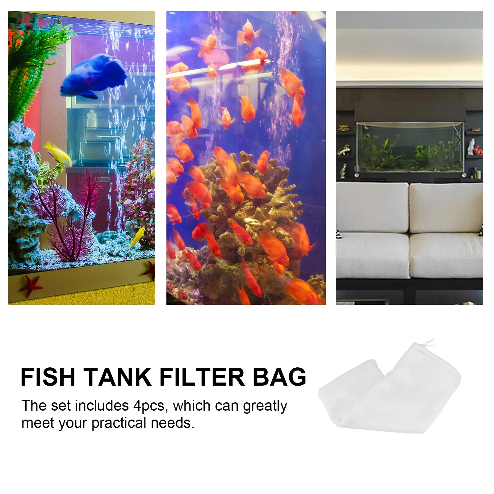4pcs Cotton Aquarium Filter Bags White Mesh Fish Tank Filtration Tool Accessory Excellent Purification Practical Needs Easy Use
4pcs Cotton Aquarium Filter Bags White Mesh Fish Tank Filtration Tool Accessory Excellent Purification Practical Needs Easy Use