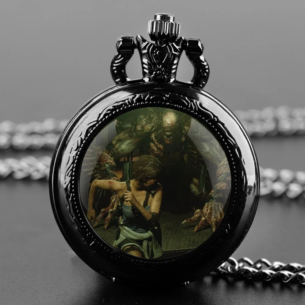 Hot Movie Resident Evil Girl Armed Defense Monster Pattern Glass Dome Pocket Watch Men Women Arabic Numerals Dials Clock Gifts
Hot Movie Resident Evil Girl Armed Defense Monster Pattern Glass Dome Pocket Watch Men Women Arabic Numerals Dials Clock Gifts