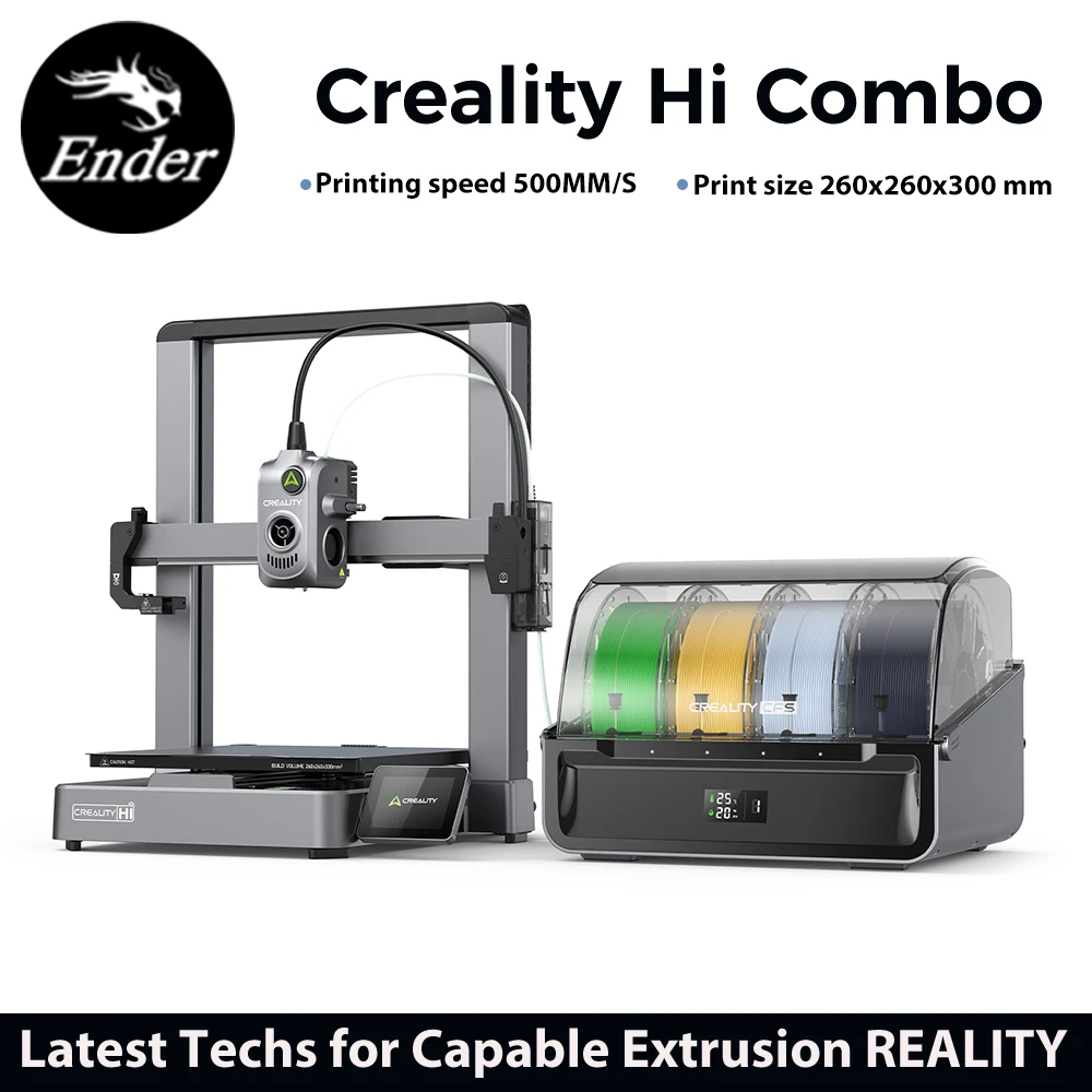 3D-принтер Creality Hi Combo, быстрая скорость печати с максимальным ускорением 500 мм/с, 12000 мм/с2, автоматическое выравнивание кровати, цельнометаллический экструдер
3D-принтер Creality Hi Combo, быстрая скорость печати с максимальным ускорением 500 мм/с, 12000 мм/с2, автоматическое выравнивание кровати, цельнометаллический экструдер
