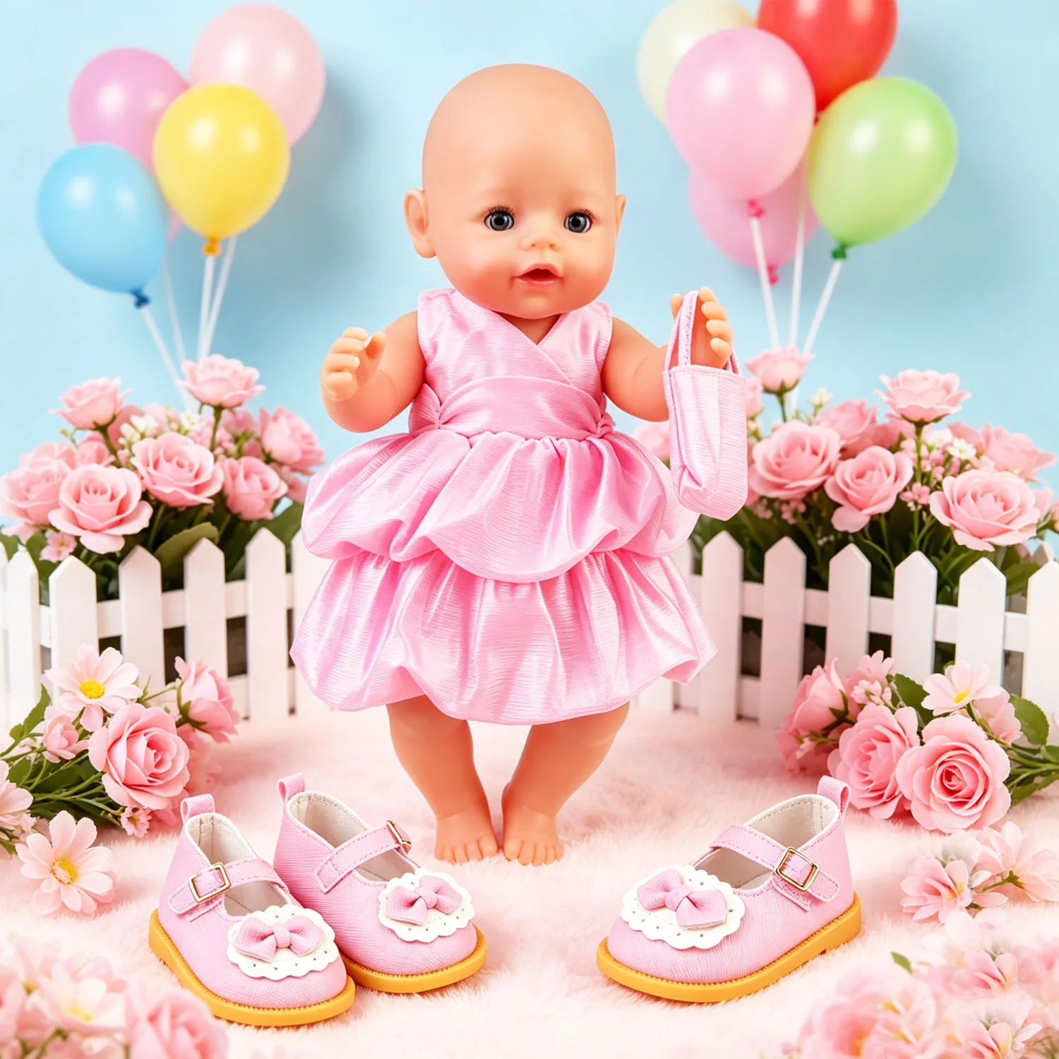 Pink Satin Layered Doll Dress Mini Handbag & Pink Bow Mary Jane Shoes for 18 Inch American & 43cm Baby Newborn,OG Girl Dolls Toy
Pink Satin Layered Doll Dress Mini Handbag & Pink Bow Mary Jane Shoes for 18 Inch American & 43cm Baby Newborn,OG Girl Dolls Toy