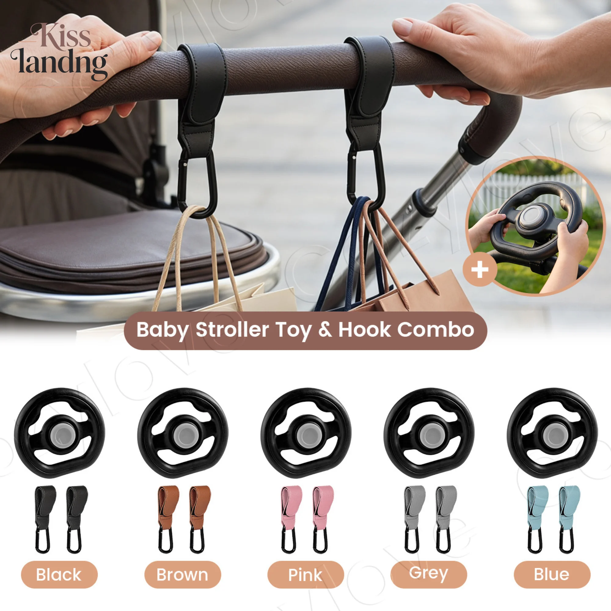 2-in-1 Baby Stroller Toy & Hook Combo | Interactive Steering Wheel Toy + PU Leather Hooks,Interactive Toy + Heavy Duty Hooks
2-in-1 Baby Stroller Toy & Hook Combo | Interactive Steering Wheel Toy + PU Leather Hooks,Interactive Toy + Heavy Duty Hooks