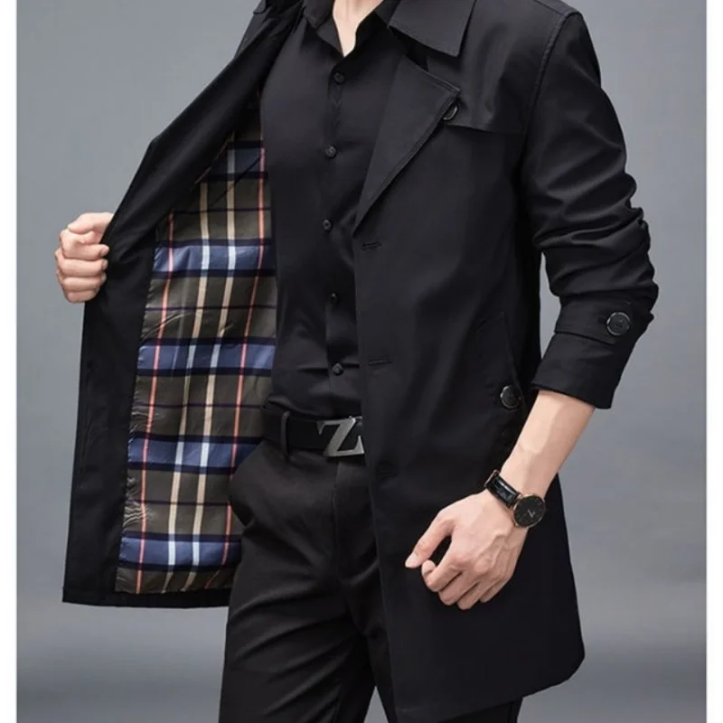 New Arrival Men's Trench Coat with Turn-Down Collar Single-breasted Casual Business Jacket Men Outerwear Windbreak Male Q589
New Arrival Men's Trench Coat with Turn-Down Collar Single-breasted Casual Business Jacket Men Outerwear Windbreak Male Q589