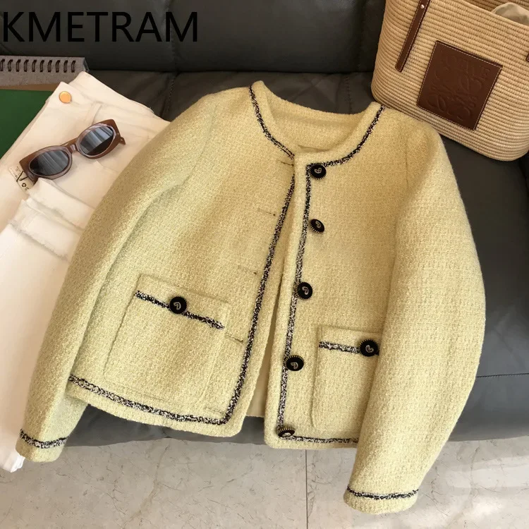 KMETRAM Роскошная легкая шерстяная твидовая куртка во французском стиле, новинка 2024, универсальное пальто, осенняя одежда для женщин Chaquetas Para Mujer
KMETRAM Роскошная легкая шерстяная твидовая куртка во французском стиле, новинка 2024, универсальное пальто, осенняя одежда для женщин Chaquetas Para Mujer