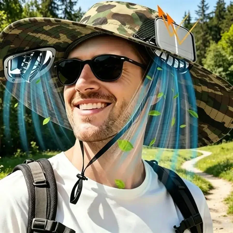 Solar Fan Cap, UV Resistant Outdoor Wide Brimmed Fisherman's Cap, With 180 ° Adjustable Fan, UPF50, USB And Solar Power Supply,
Solar Fan Cap, UV Resistant Outdoor Wide Brimmed Fisherman's Cap, With 180 ° Adjustable Fan, UPF50, USB And Solar Power Supply,