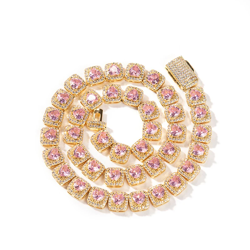 Hip Hop 3A+ CZ Stone Paved Bling Iced Out 9.5mm Heart Tennis Link Chain Bracelets Necklaces for Men Women Unisex Rapper Jewelry
Hip Hop 3A+ CZ Stone Paved Bling Iced Out 9.5mm Heart Tennis Link Chain Bracelets Necklaces for Men Women Unisex Rapper Jewelry