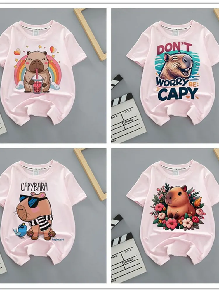 Capybara Summer Children's Wear Short-sleeved Capybara Cute Children's Round-neck Pink Trendy Brand Breathable T-shirt
Capybara Summer Children's Wear Short-sleeved Capybara Cute Children's Round-neck Pink Trendy Brand Breathable T-shirt