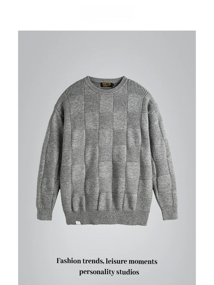 Свитер в клетку от бренда ANXIE для мужчин и женщин: уникальный дизайн, модный городской стиль, длинный рукав.
Свитер в клетку от бренда ANXIE для мужчин и женщин: уникальный дизайн, модный городской стиль, длинный рукав.