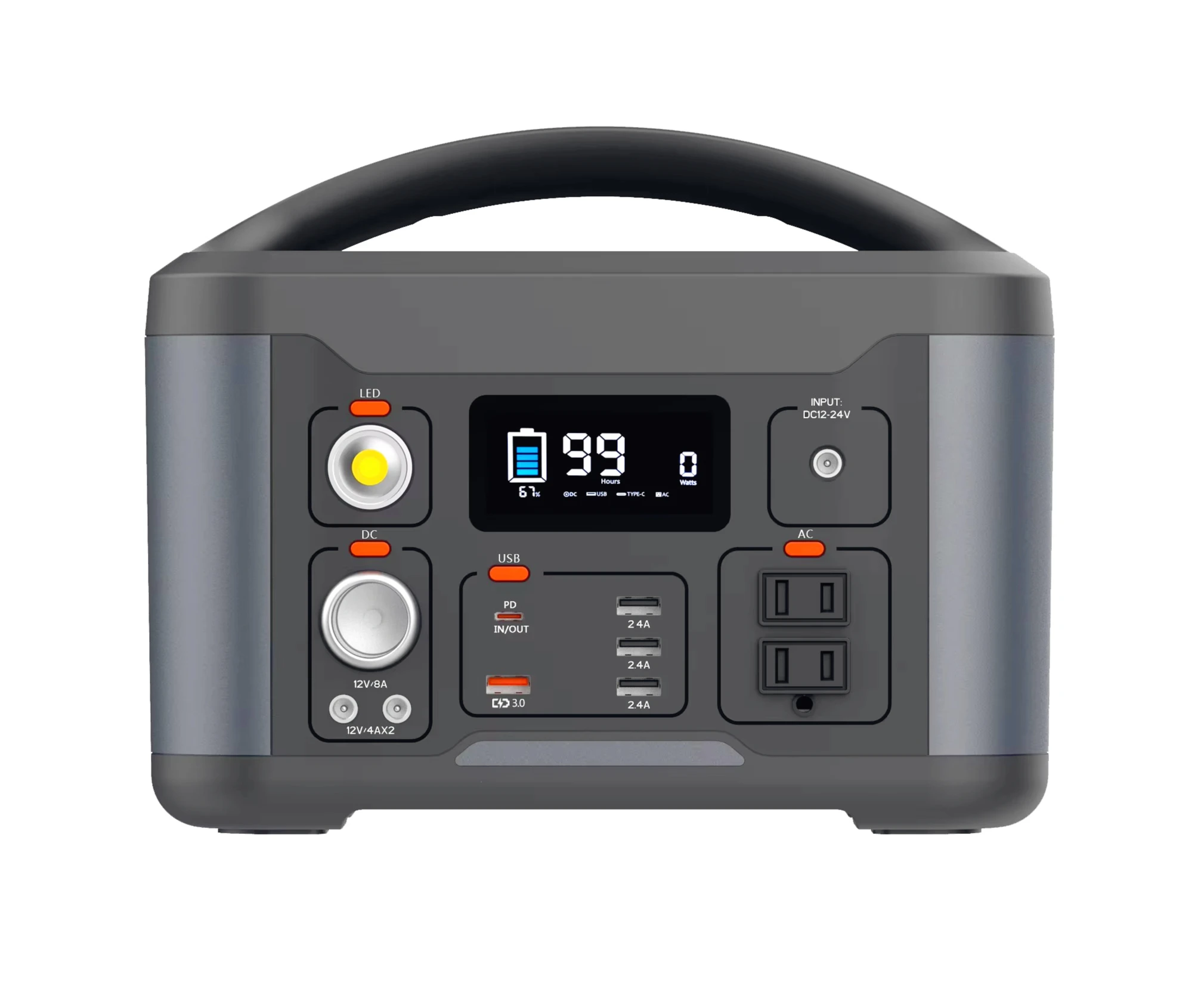 High Power 640WH 600W Portable Power Station for Solar Generator AC 110V Outlet 12V 24V DC USB Home Emergency Backup Power
High Power 640WH 600W Portable Power Station for Solar Generator AC 110V Outlet 12V 24V DC USB Home Emergency Backup Power
