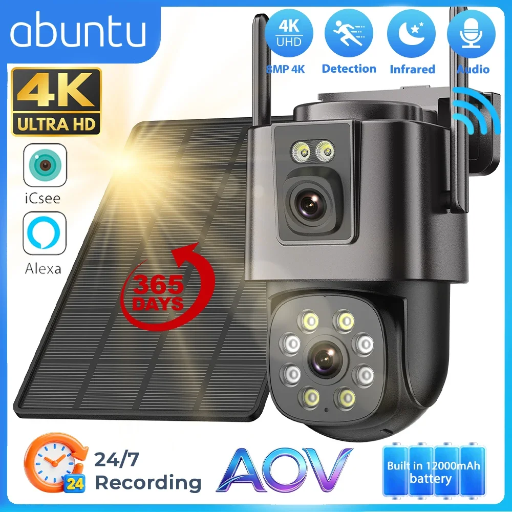 8MP 4K Solar Camera Wifi Outdoor 24/7 Video Record Dual Lens Wireless Security Camera Built-in Battery 365 Days Standby iCsee
8MP 4K Solar Camera Wifi Outdoor 24/7 Video Record Dual Lens Wireless Security Camera Built-in Battery 365 Days Standby iCsee