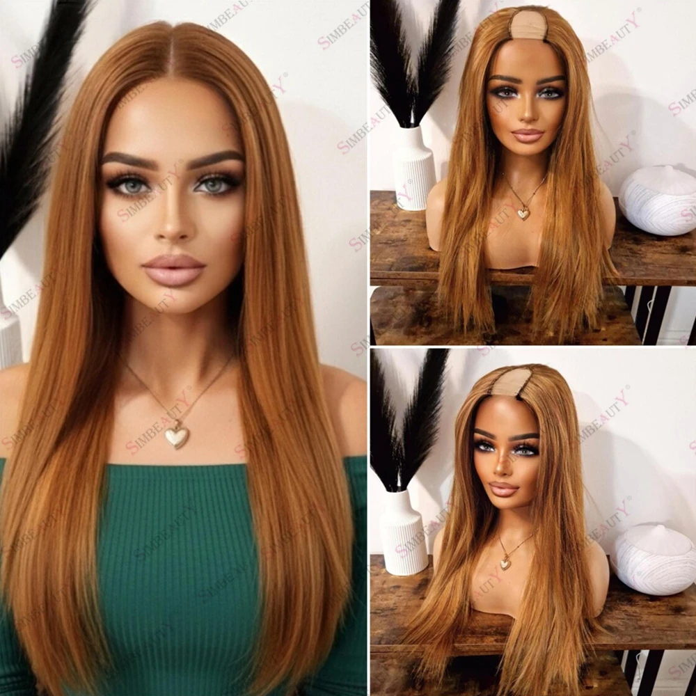 Straight Natural Human Hair Auburn Ginger Blonde 1X4 2X4 U Part Wigs for Women Easy Wear Glueless V Part Wigs Adjustable Cap
Straight Natural Human Hair Auburn Ginger Blonde 1X4 2X4 U Part Wigs for Women Easy Wear Glueless V Part Wigs Adjustable Cap