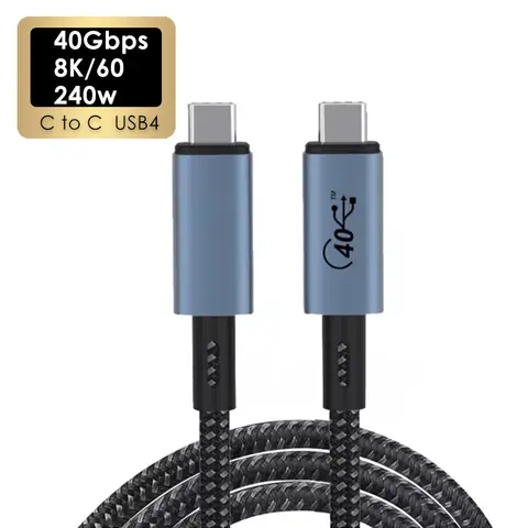 USB 4 Thunderbolt 4 Cabo, 40Gbps, 5K 60Hz, Transferência de Dados, USB-C PD, 100W, Tipo C Carregador para Macbook M1, Mac Studio Display