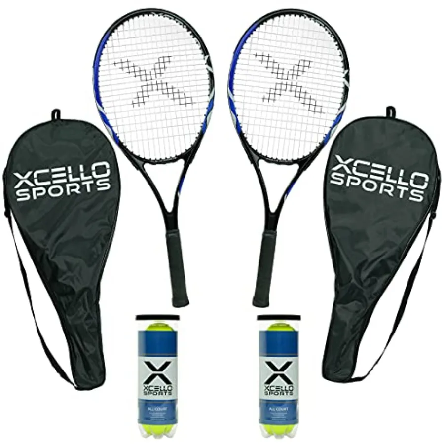 23 Aluminum Racket Set Blue/Black for Tennis Practice with 2 Tubes of Tennis Balls and 2 Protective Covers
23 Aluminum Racket Set Blue/Black for Tennis Practice with 2 Tubes of Tennis Balls and 2 Protective Covers