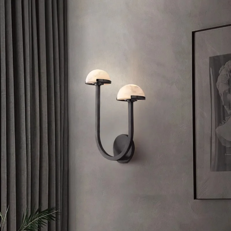 Postmodern Creative Mushroom Shaped Living Room Foyer Brass Marble Wall Light Nordic Study Bedroom Bedside Wall Lamp
Postmodern Creative Mushroom Shaped Living Room Foyer Brass Marble Wall Light Nordic Study Bedroom Bedside Wall Lamp