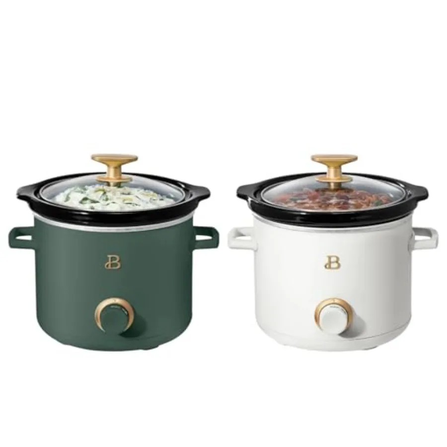 2 Pack 2 Quart Slow Cooker Crock Set in Thyme Green and White Icing with Adjustable Heat Settings for Kitchen Use
2 Pack 2 Quart Slow Cooker Crock Set in Thyme Green and White Icing with Adjustable Heat Settings for Kitchen Use