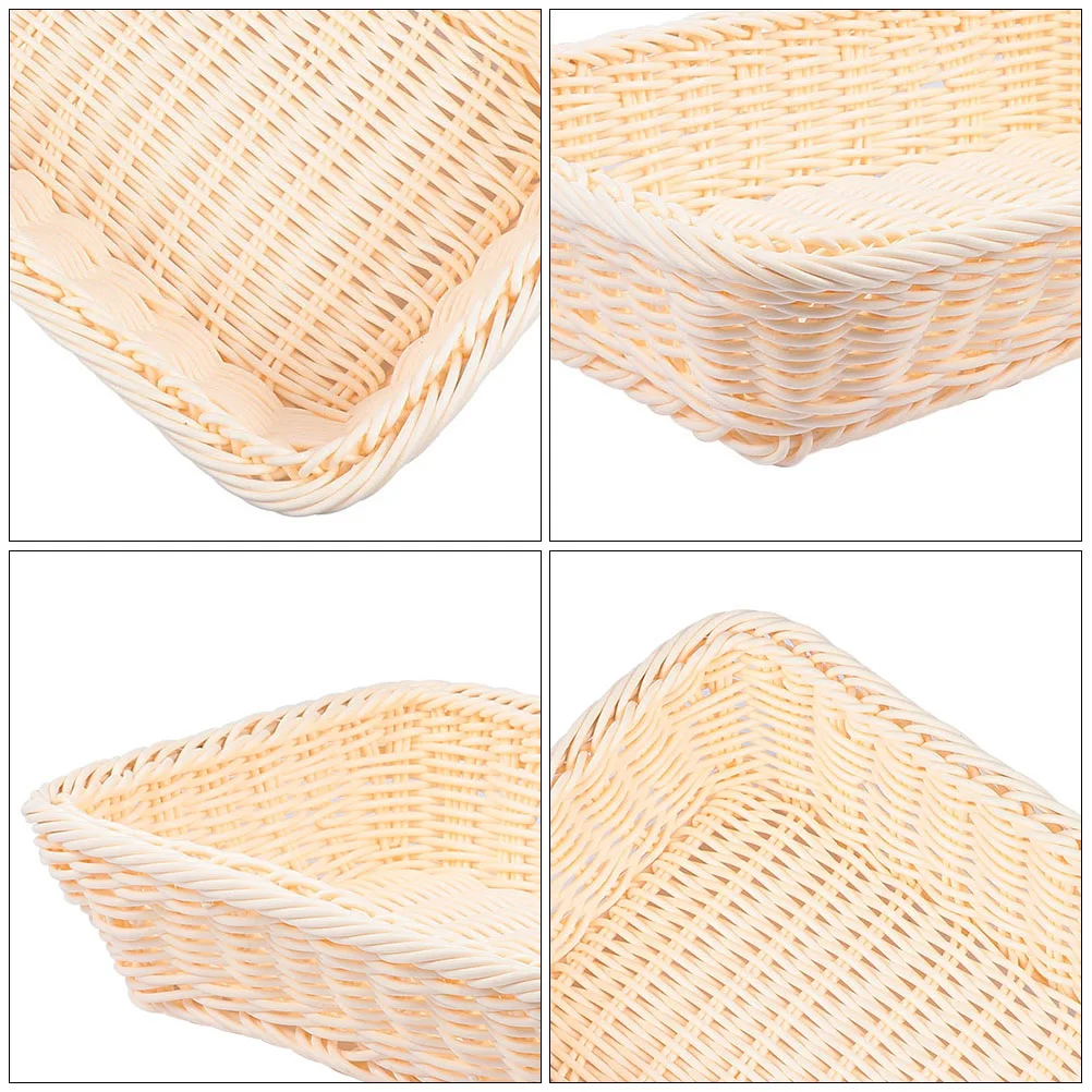 Plastic Woven Fruit Basket Pastoral Style Storage Bread PP Material Burrs Kitchen Bar Utensils Set Fruit Vegetable
Plastic Woven Fruit Basket Pastoral Style Storage Bread PP Material Burrs Kitchen Bar Utensils Set Fruit Vegetable