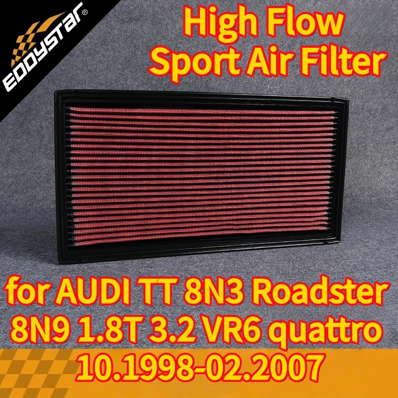 High Flow Sport Air Filter for AUDI TT 8N3 Roadster 8N9 1.8T 3.2 VR6 quattro 10.1998-02.2007 Washable Racing Intake Filters
High Flow Sport Air Filter for AUDI TT 8N3 Roadster 8N9 1.8T 3.2 VR6 quattro 10.1998-02.2007 Washable Racing Intake Filters